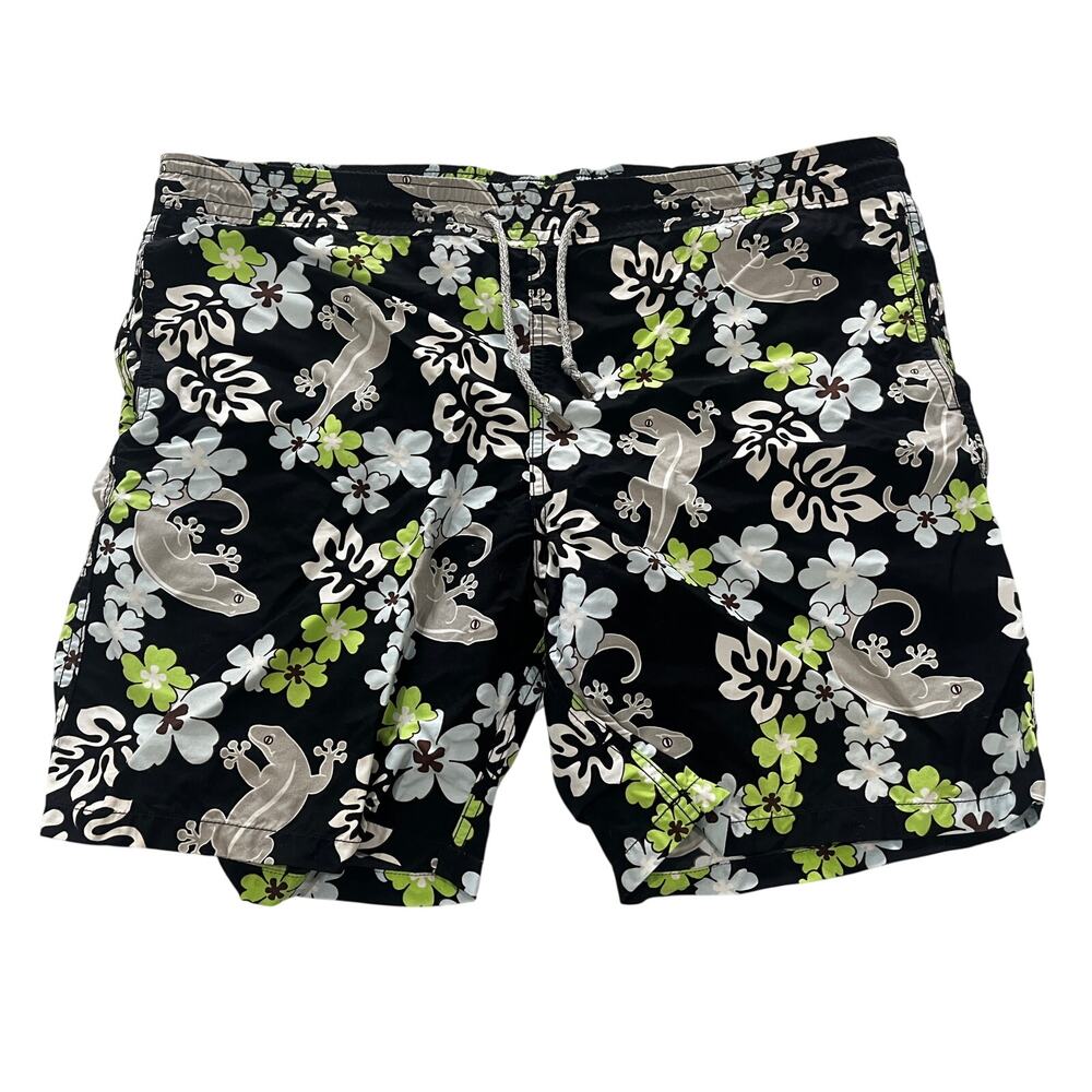 15-70 VILEBREQUIN Men's Swim Trunks Board Shorts Floral Gecko XL